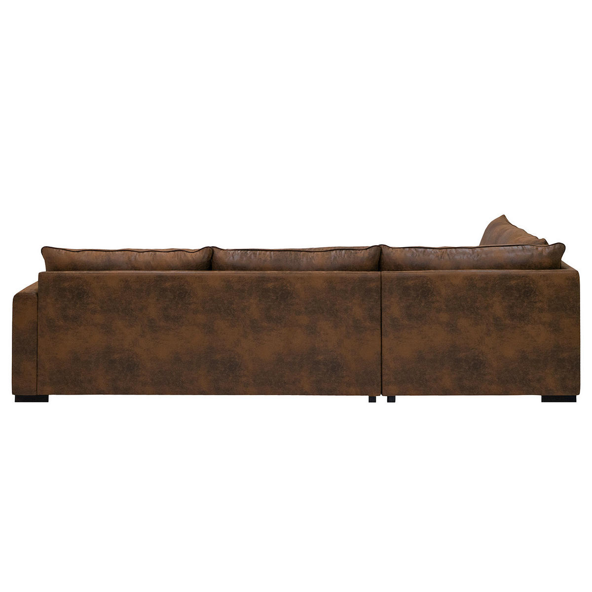 ECKSOFA mit Ottomane - Dunkelbraun/Braun, Buchenholz/Textil (299/216cm) - home24