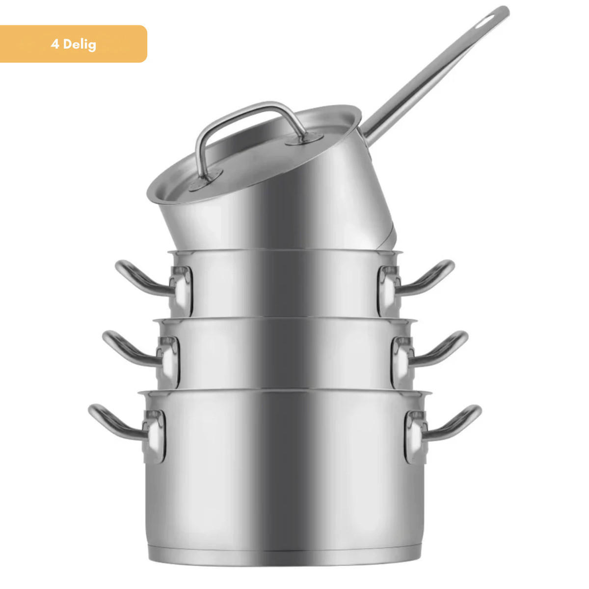 TÖPFE UND PFANNENSET PFANNENSET Profiline Deluxe Silber 4-teilig - Silberfarben, Metall - Sola
