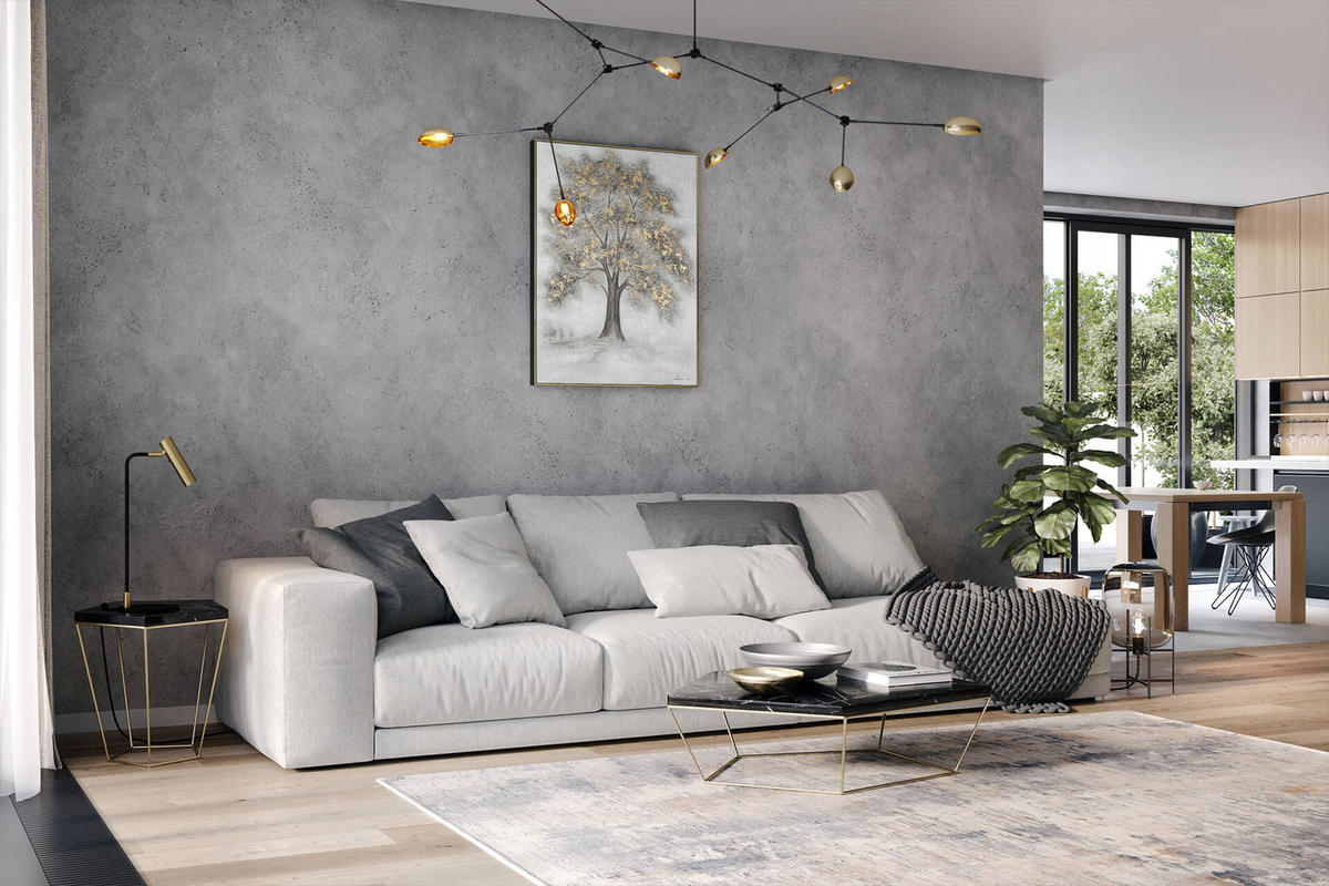 OLEJOMAĽBA 75/100 cm, Zvieratá - sivá/biela, drevo/textil (2/100cm) - KUNSTLOFT