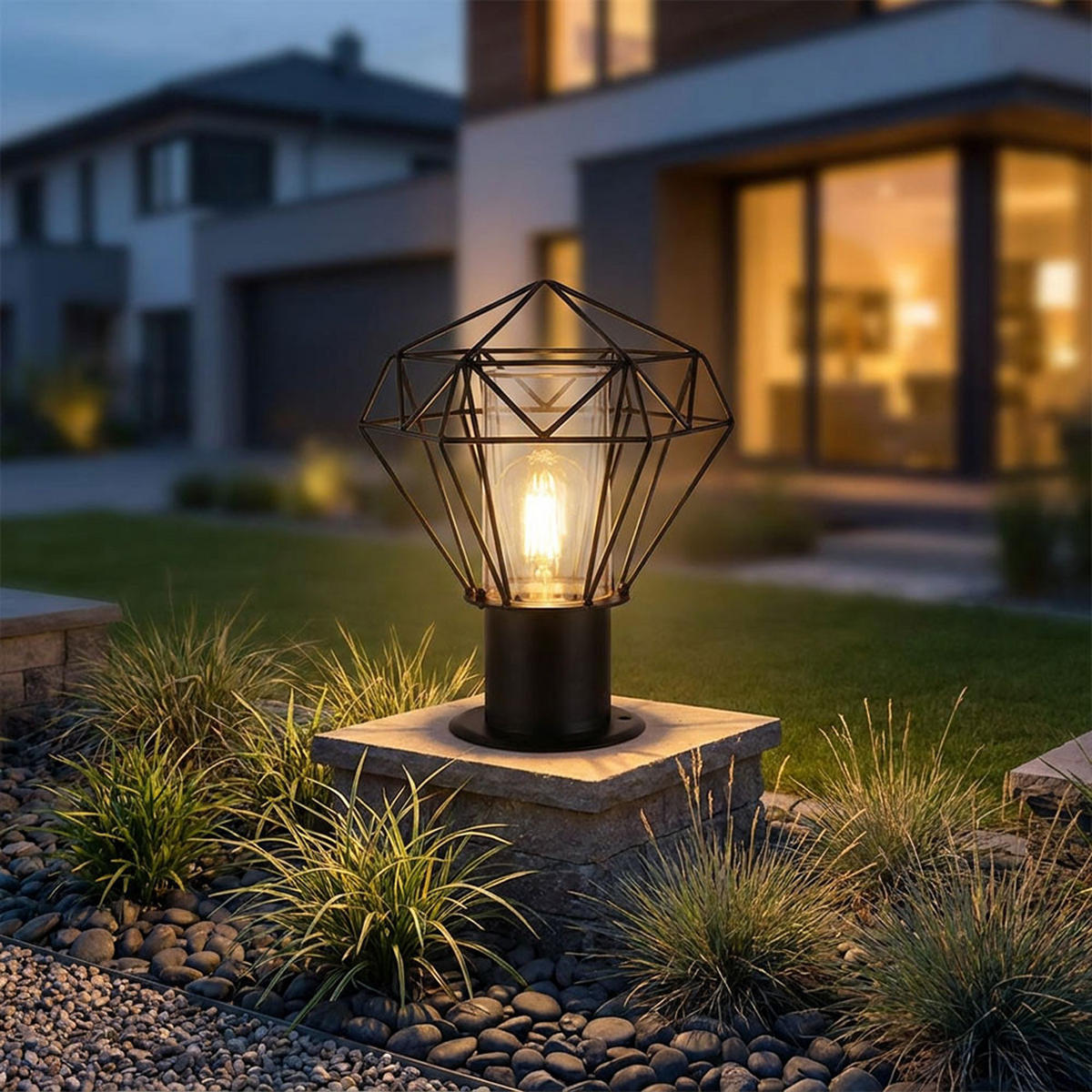 LED AUSSENLEUCHTE Horace Schwarz Metall - Schwarz, Metall (22.5/25.5/31.5cm) - Globo Lighting