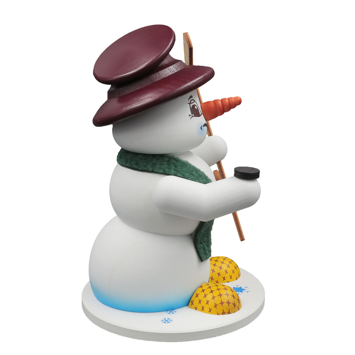 RAUCHFIGUR Schneemann Weiß Eishockeyspieler 19 cm - Multicolor, Holz (15/19/0.1cm)