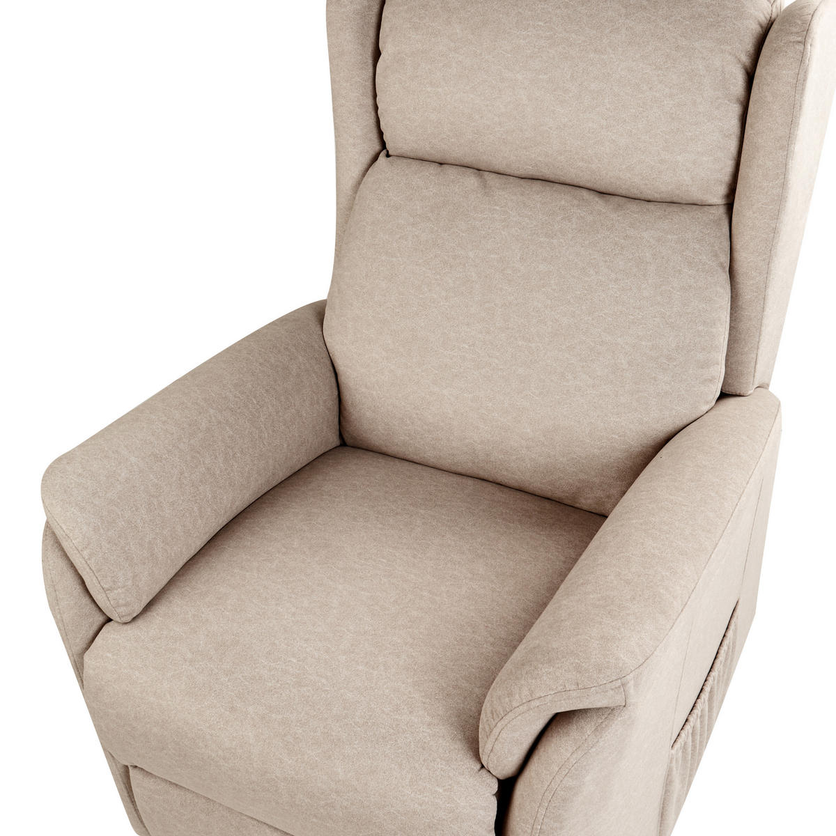 SESSEL taupe USB-Port elektrisch verstellbar Elegy - Taupe, Textil (72/86/80cm) - Beliani