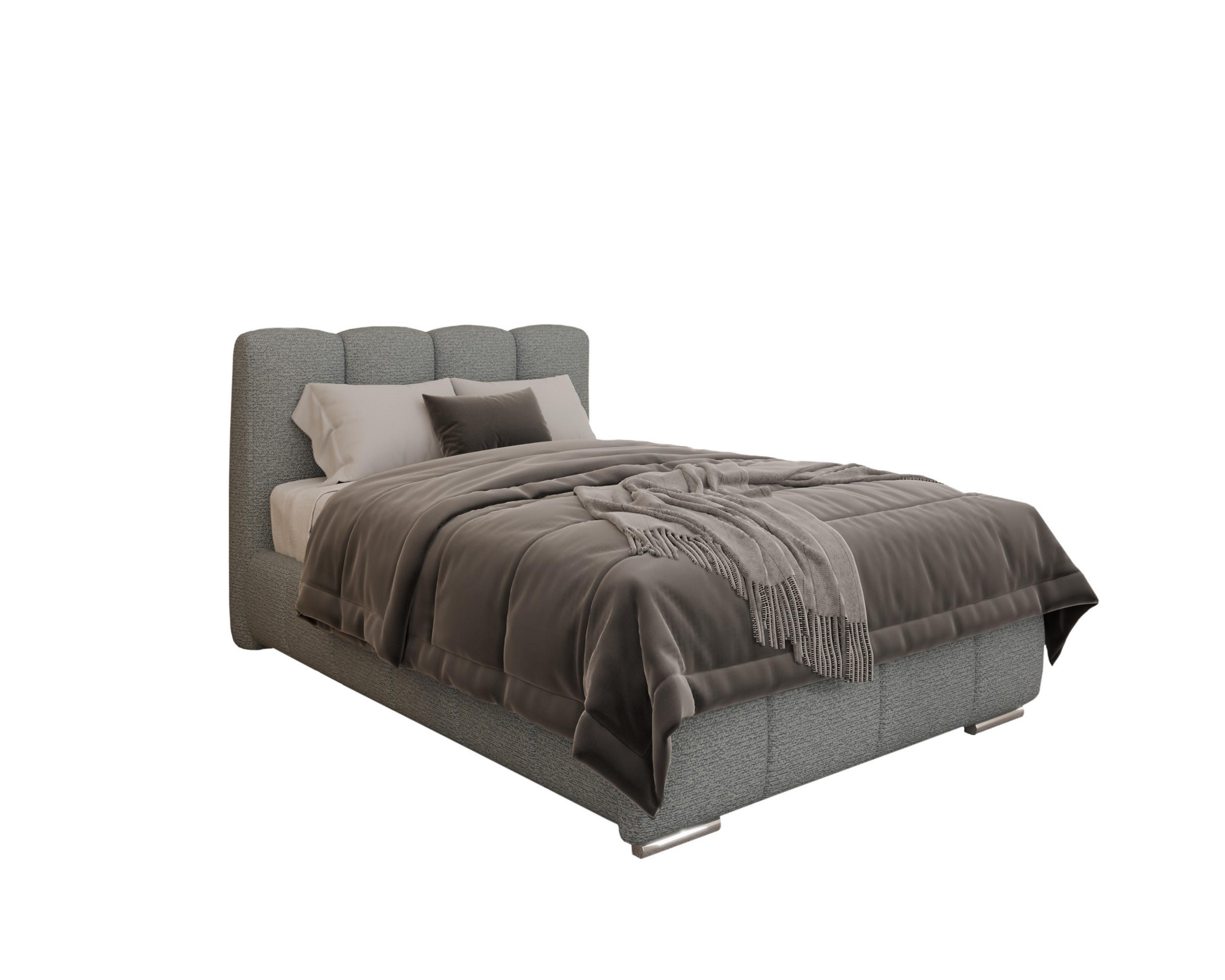 POLSTERBETT Zaira 120x200cm – Elegantes Polsterbett für modernen Wohnstil , ohne matratze, Blaugrau - Blaugrau, Holz (120/200cm) - Homesy