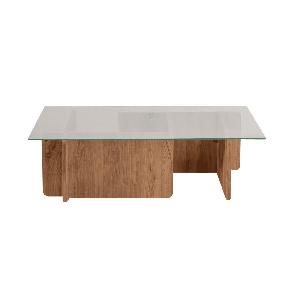 COUCHTISCH mit Tischplatte aus gehärtetem Glas 105/65/30 cm - Kieferfarben, Holzwerkstoff (105/65/30cm) - Calicosy