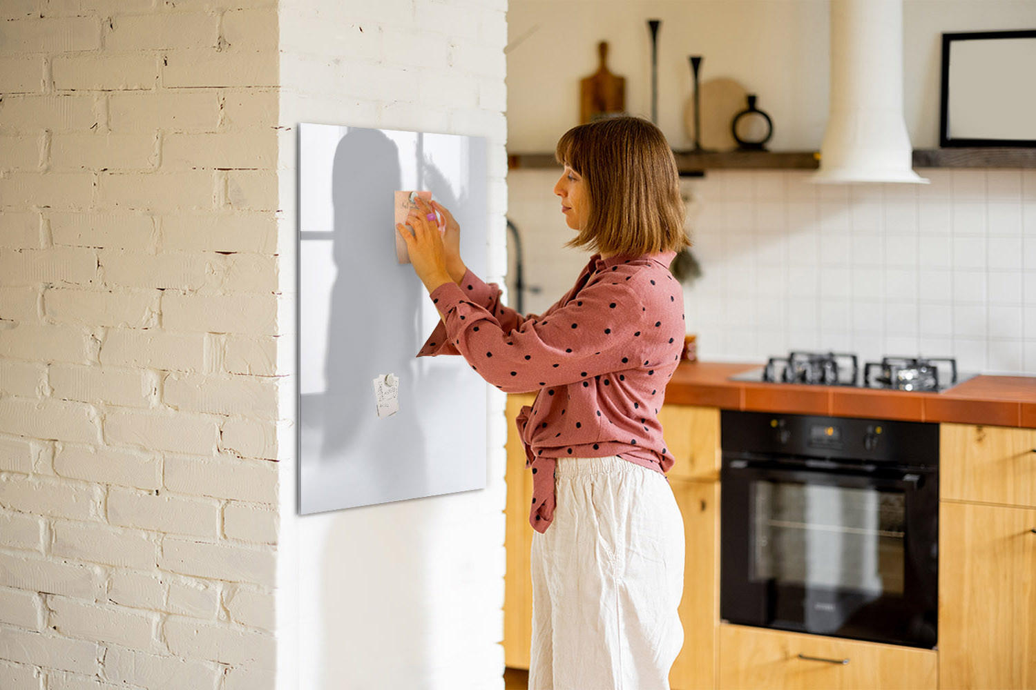 MAGNETTAFEL 60x90 Weiß schwarzer Marker - Weiß, Glas (60/0.4/90cm) - TULUP