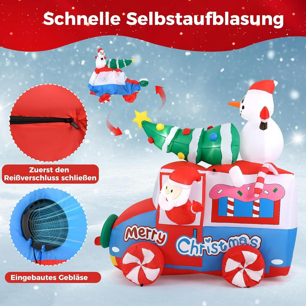 WEIHNACHTSMANN 177cm Multicolor - Multicolor, Textil (95/177/184cm) - COSTWAY
