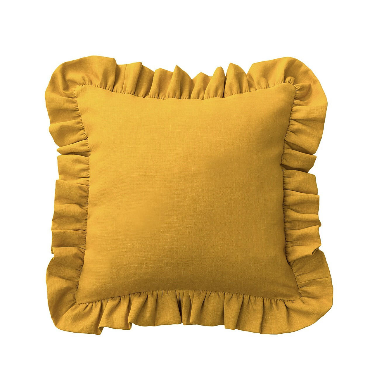 KISSENHÜLLE Charlotte 45x45 cm mit Rüsche - Honig, Textil (45/1cm) - Dekoria
