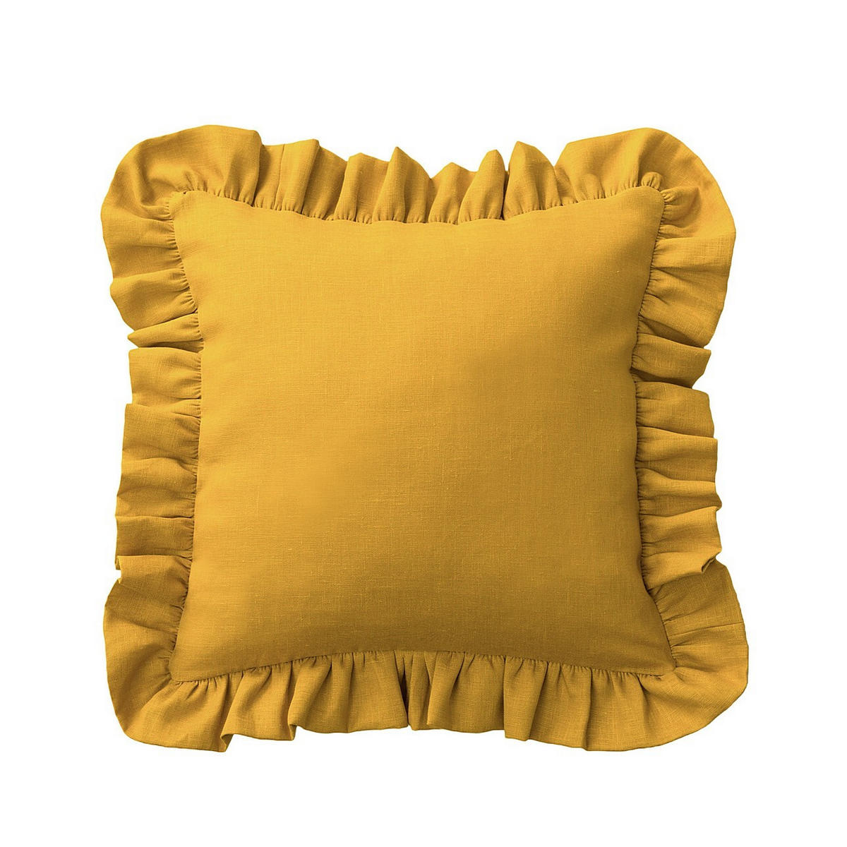 KISSENHÜLLE Charlotte 45x45 cm mit Rüsche - Honig, Textil (45/1cm) - Dekoria