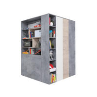 ECKSCHRANK SIMON 01 135/135/190 Grau/Weiß/Sonoma Eiche mit LED - Beleuchtung - Weiß/Grau, Holzwerkstoff (135/190/135cm) - Deine Möbel 24