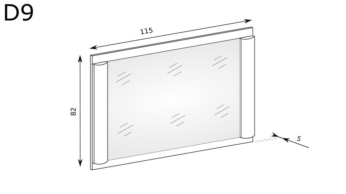 SPIEGEL Dallas D-9 Trüffeleiche - Trüffeleichefarben, Holzwerkstoff (115/82/5cm)