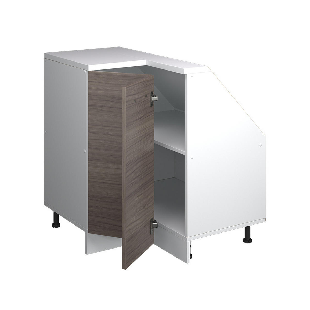 DACHSCHRÄGENSCHRANK ECKSCHRANK Rion Edelgrau/Weiß 75.6 x 81.6 cm mit 1 Tür - Weiß/Grau, Holzwerkstoff (75.6/81.6/75.6cm) - Vicco