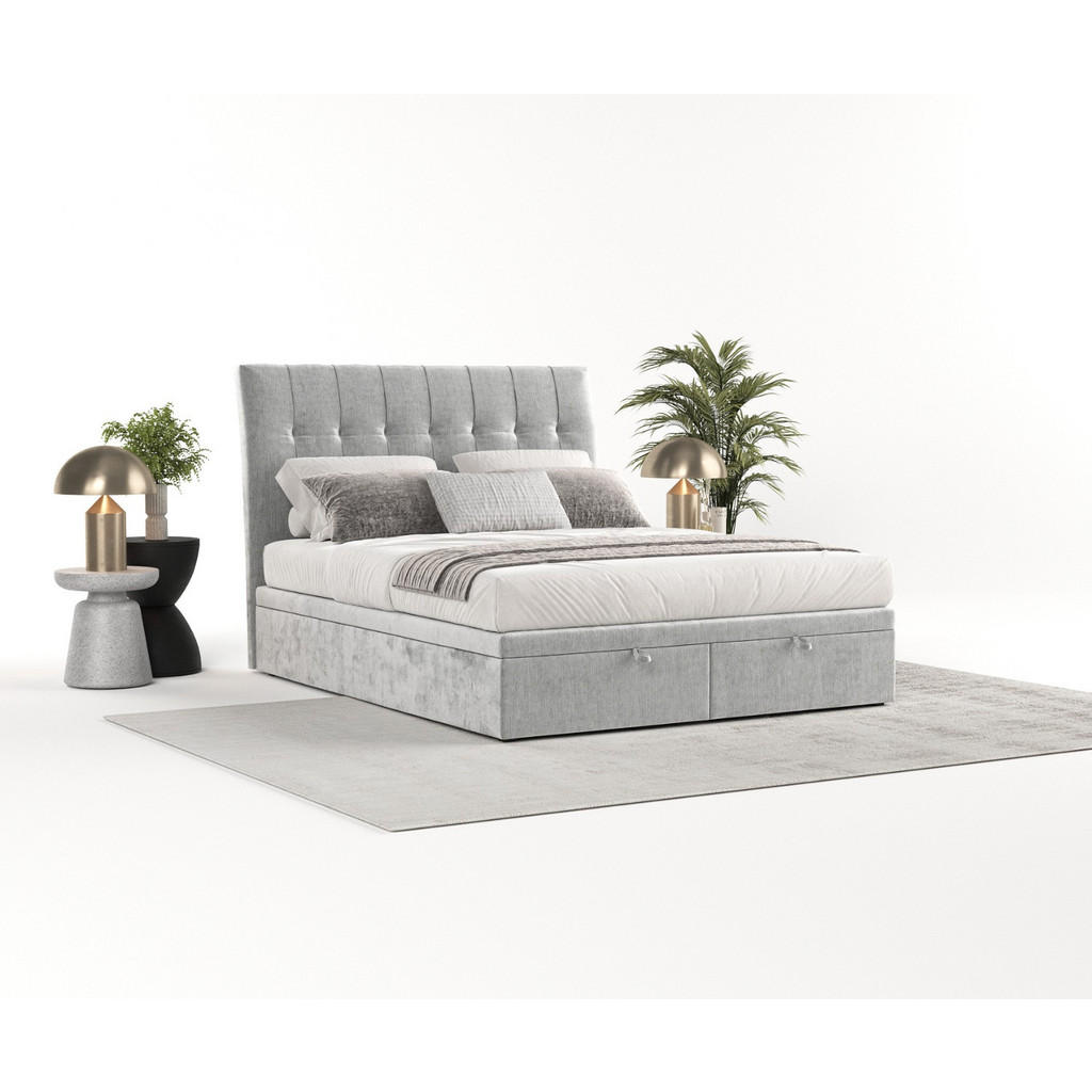 Thumbnail - AltaBeds Polsterbett, Hellgrau, Textil, Buche, Kiefer, 160x200 cm, Oeko-Tex® Standard 100, Handmade in Europe, Schlafzim...