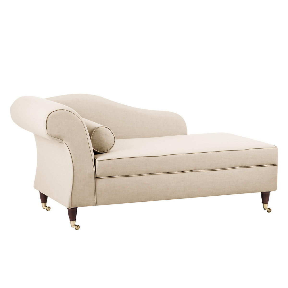 RECAMIERE - Webstoff - Beige, Textil (166/80/77cm) - home24