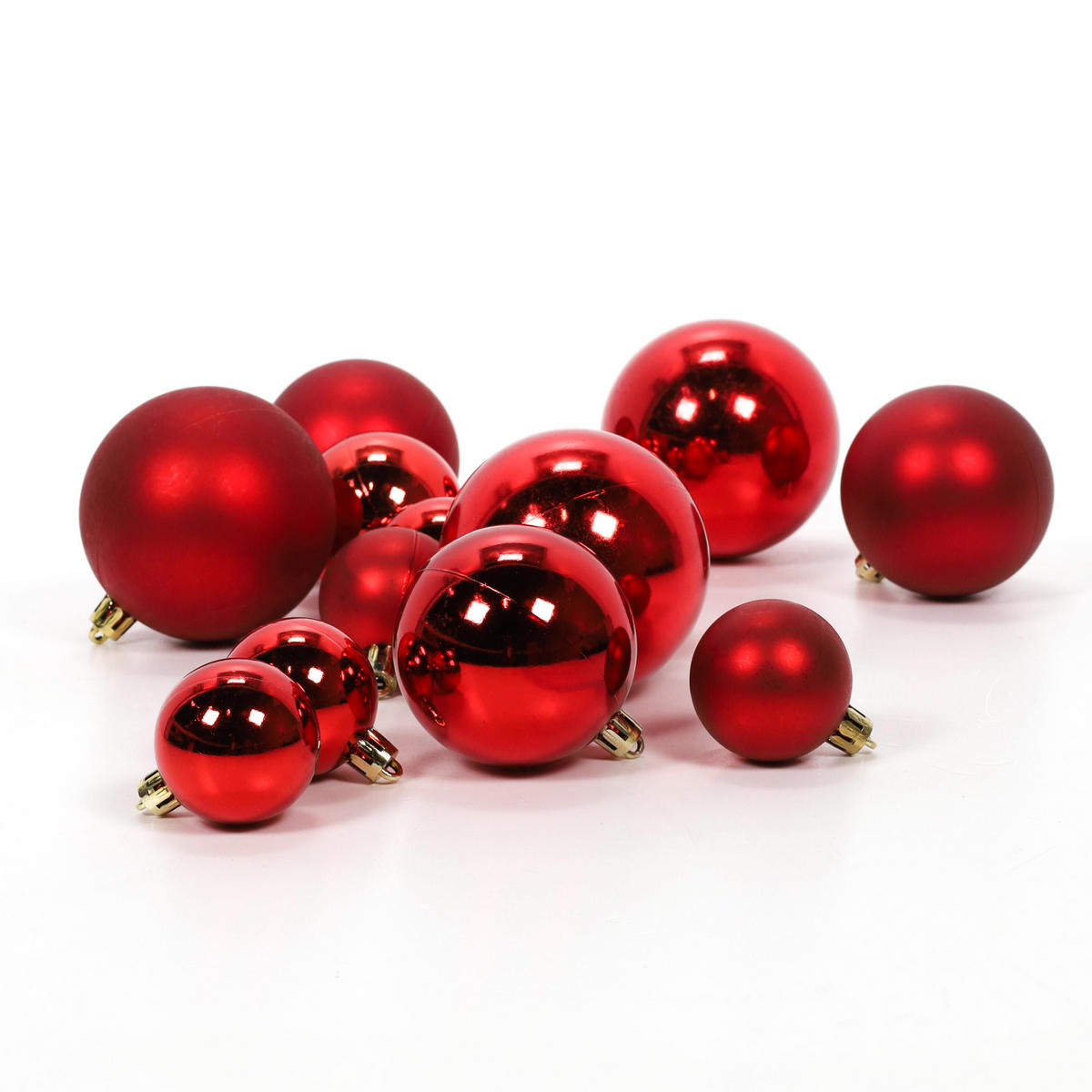 WEIHNACHTSKUGELN verschiedene Größen 60er-Set - Rot, Kunststoff (19/31.5/19cm) - Home Styling Collection