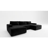 ECKSOFA EINAR 362 cm x 170 cm – Stoff: CASABLANCA Schwarz 16 Farbe: Schwarz - Schwarz, Textil (362/170cm) - A&J MöbelLand