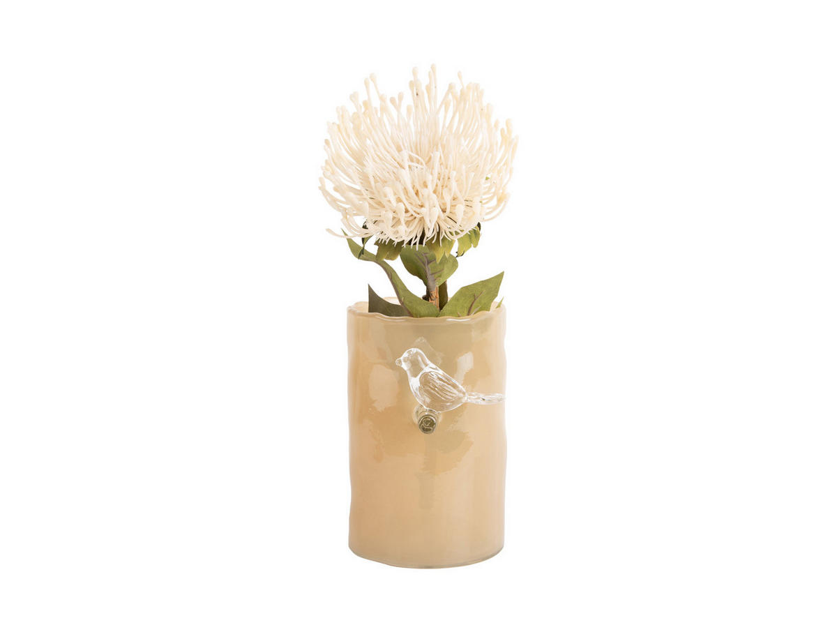 VASE Bird On Branch 9/9/15 cm - Gelb, Glas (9.5/15cm) - Present Time