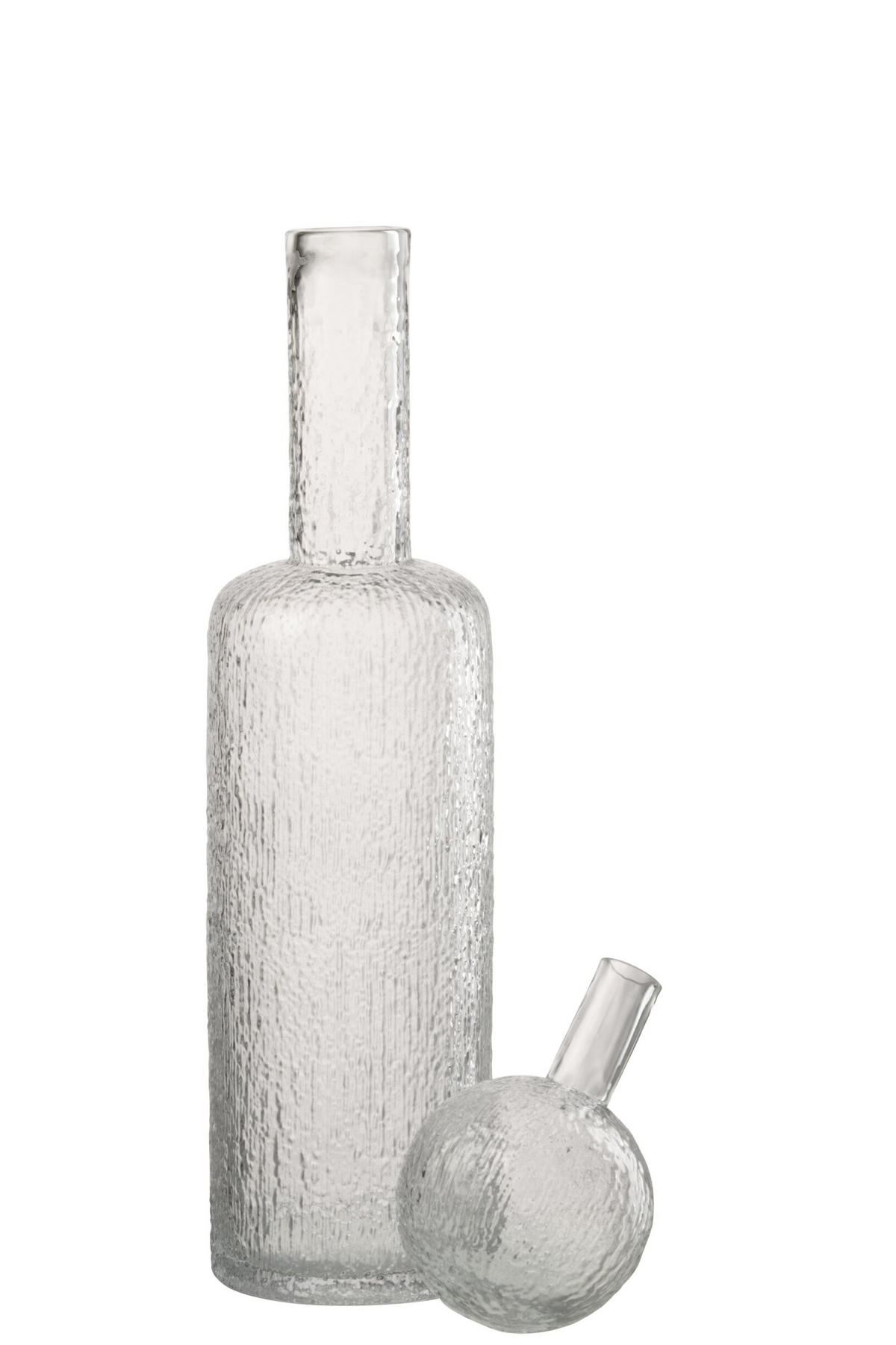 DEKOOBJEKT FLASCHE RELIEF Transparant - Transparent, Glas (12.5/56/12.5cm) - J-Line