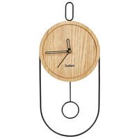 WANDUHR Heller Holzfarbton/Schwarz Sierre - Hellbraun/Schwarz, Holzwerkstoff (20/45/3cm) - Beliani