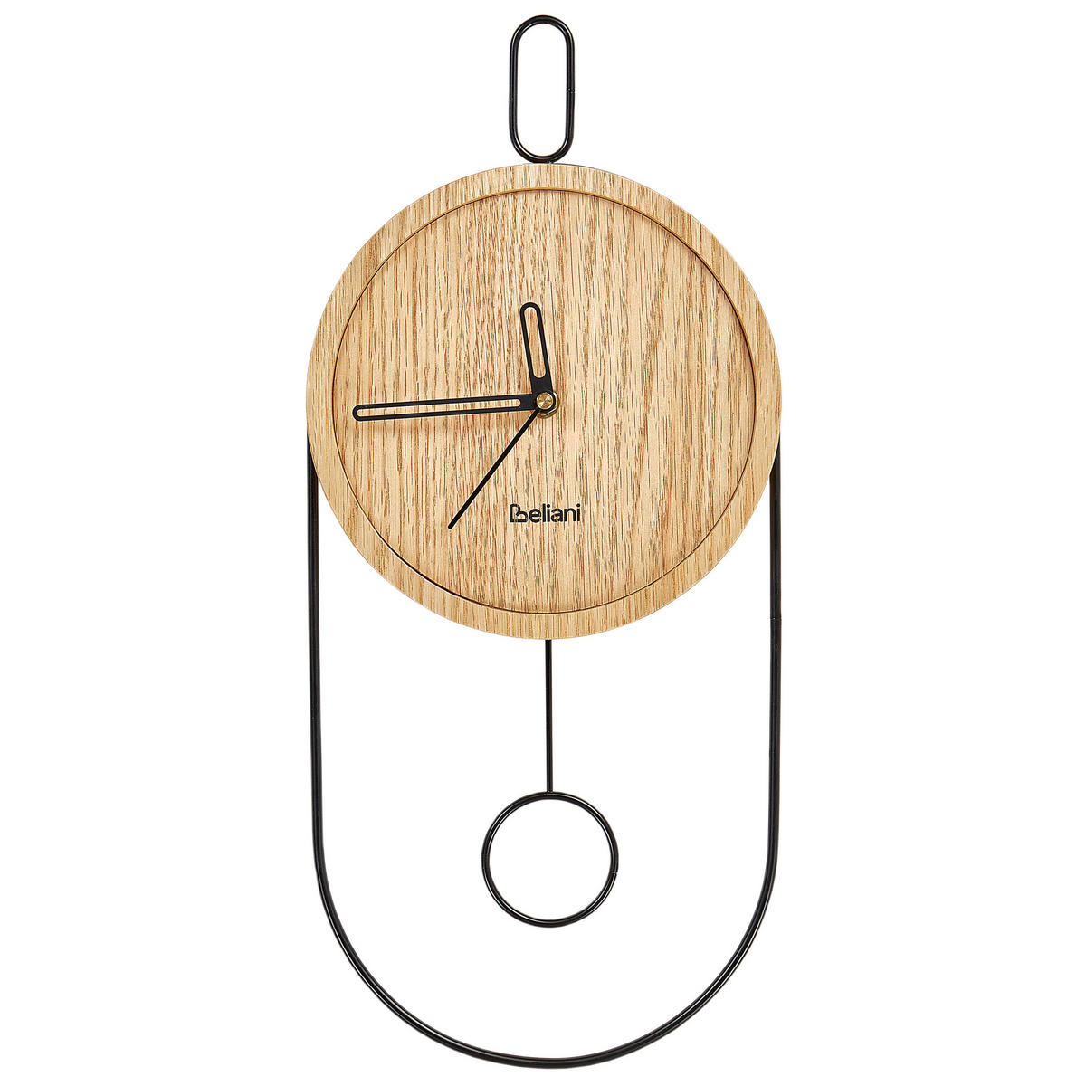 WANDUHR Heller Holzfarbton/Schwarz Sierre - Hellbraun/Schwarz, Holzwerkstoff (20/45/3cm) - Beliani