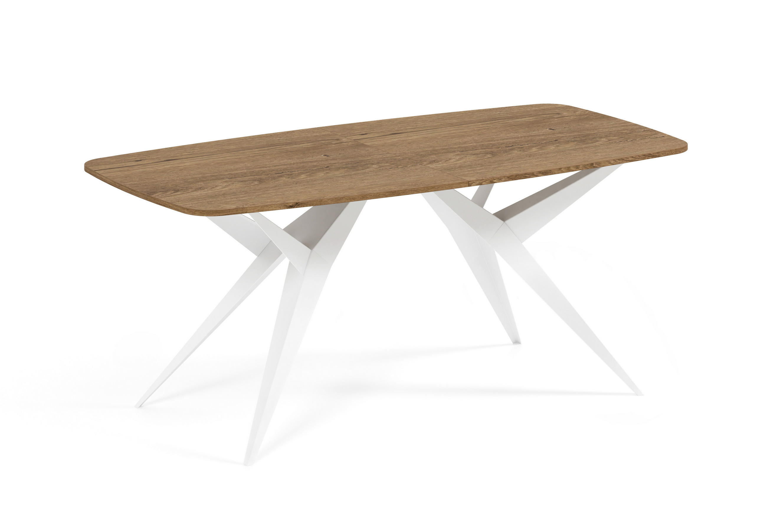 ESSTISCH AXIS - Dunkelbraun/Weiß, Holzwerkstoff/Metall (90/180/76cm) - Meblini
