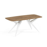 ESSTISCH AXIS - Dunkelbraun/Weiß, Holzwerkstoff/Metall (90/180/76cm) - Meblini