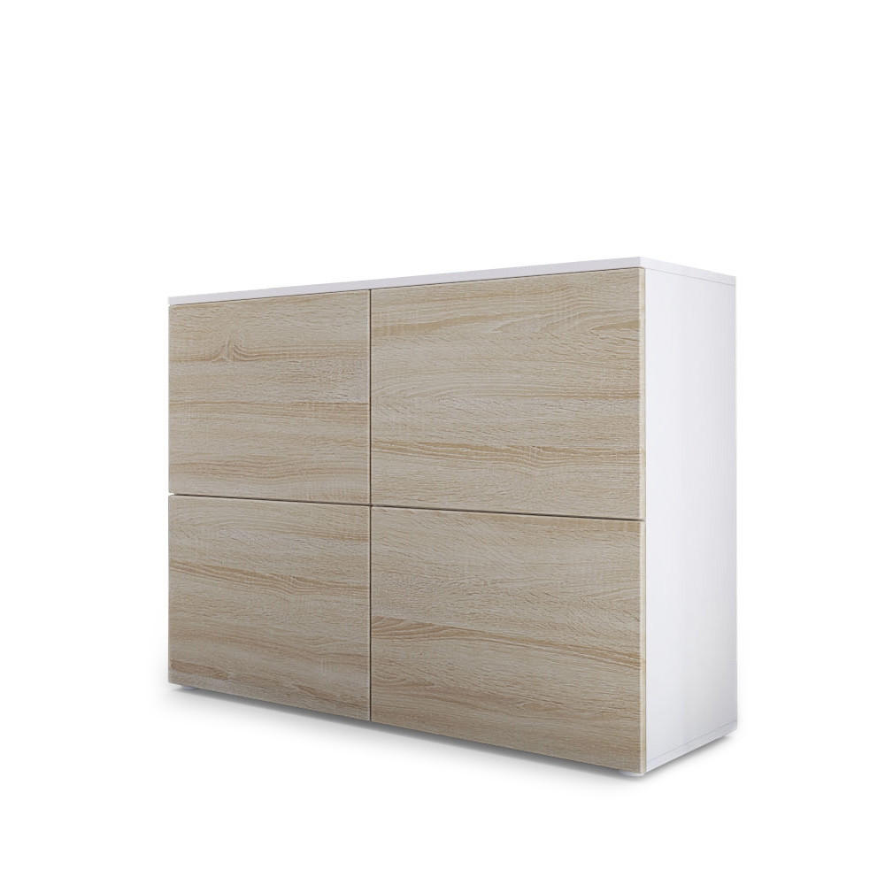 KOMMODE Rova Eiche sägerau / Eiche sägerau - Eiche San Remo, Holzwerkstoff (92/72/35cm) - Vladon