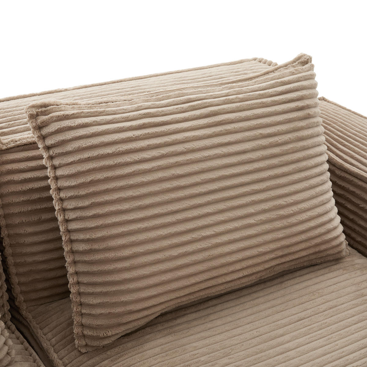 2-SITZER-SOFA DE-33835 modular mit Getränkehaltern Khaki - Sandfarben, Textil (188/75/90cm) - ComfortXL
