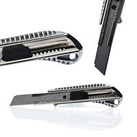 TAPETENMESSER Universal - Abbrechklinge 18 mm, Aluminiumgehäuse, Länge 155 mm, Stahlklinge - Multicolor, Kunststoff/Metall
