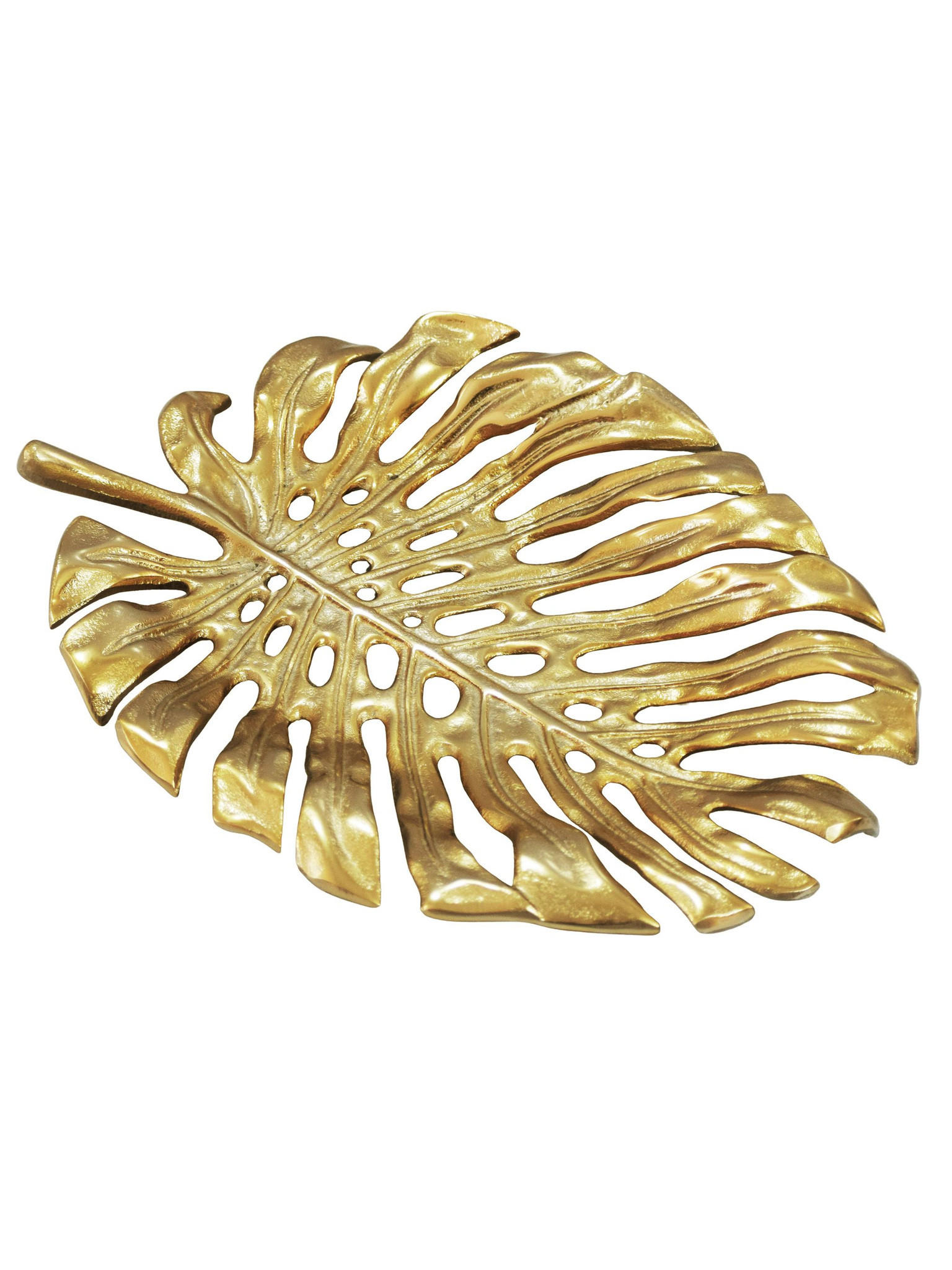 DEKOSCHALE MILNA, Aluminium, handgefertigt, Gold, 36 x 29 x 4 cm - Goldfarben, Metall (4cm) - KADIMA DESIGN