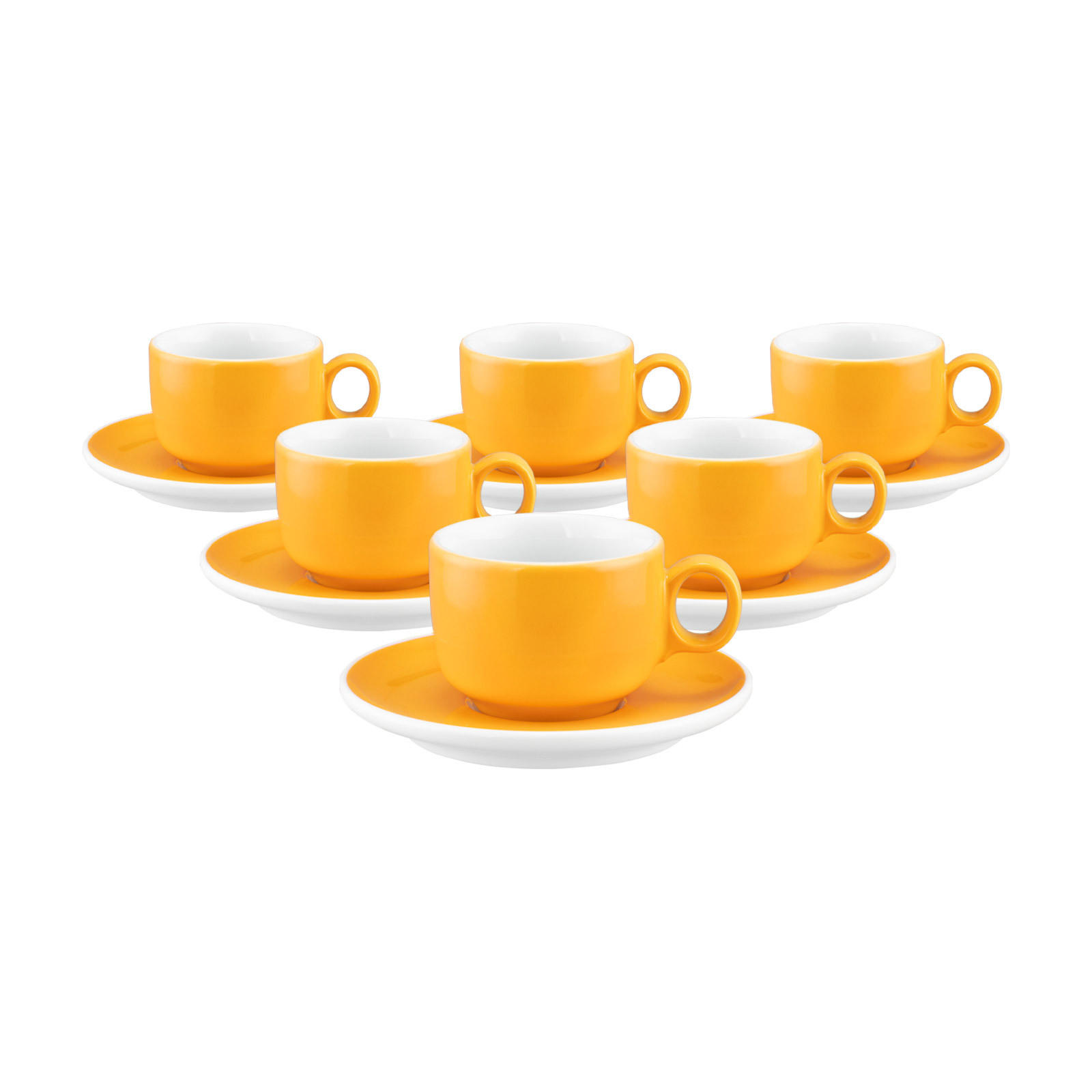 ESPRESSOTASSEN MIT UNTERTASSEN Sento Home Pure Colors Mango Orange 80 ml 6er Set - Orange, Keramik (0.08L) - Seltmann Weiden