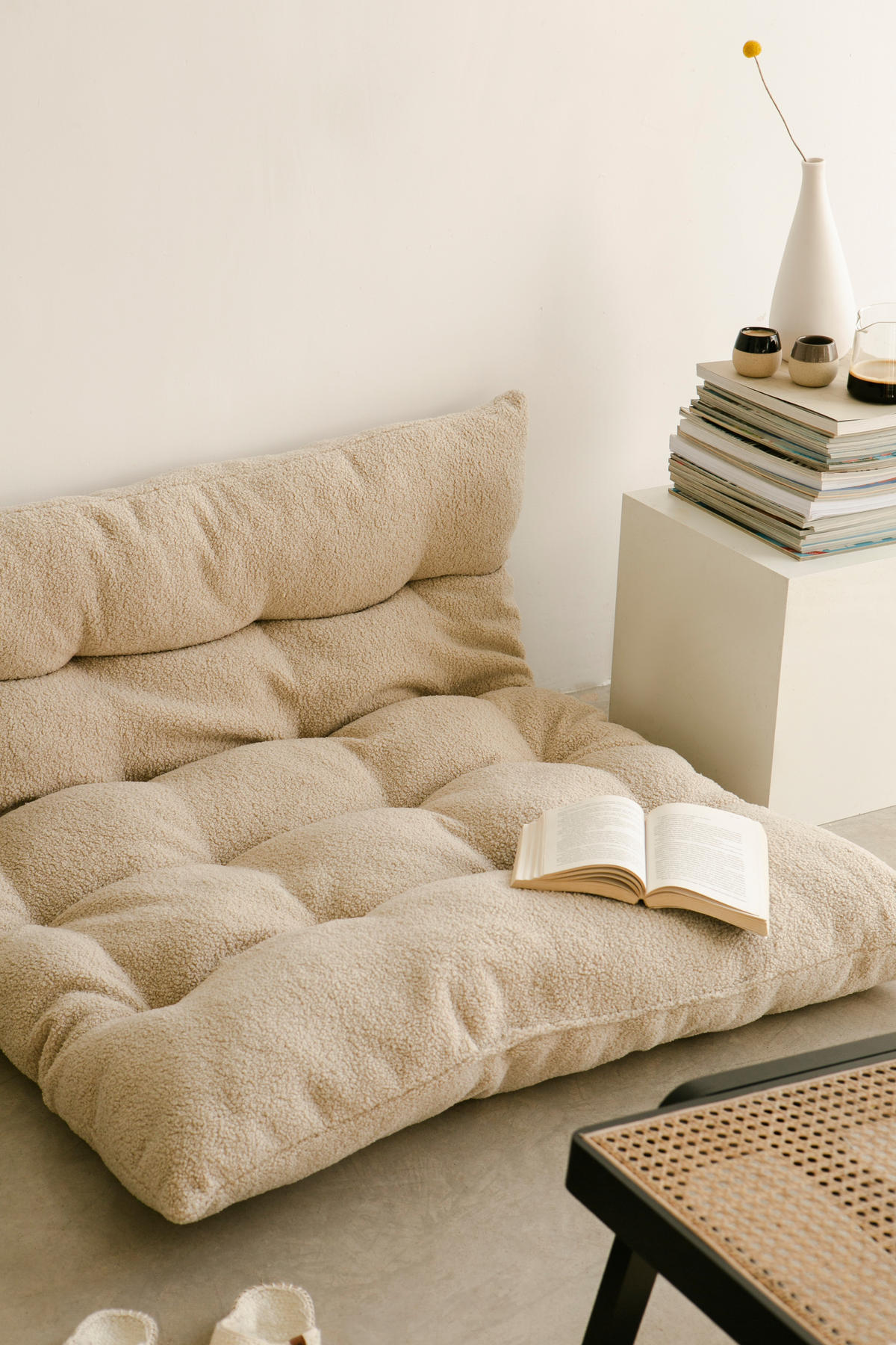BODENKISSEN aus Bouclé-Stoff, 120/100 cm CIELO - Naturfarben, Textil (120/100/8cm) - RNT By Really Nice Things