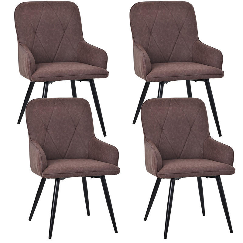 Homavo Armlehnstuhl-Set Dunkelbraun 57x87x62 cm