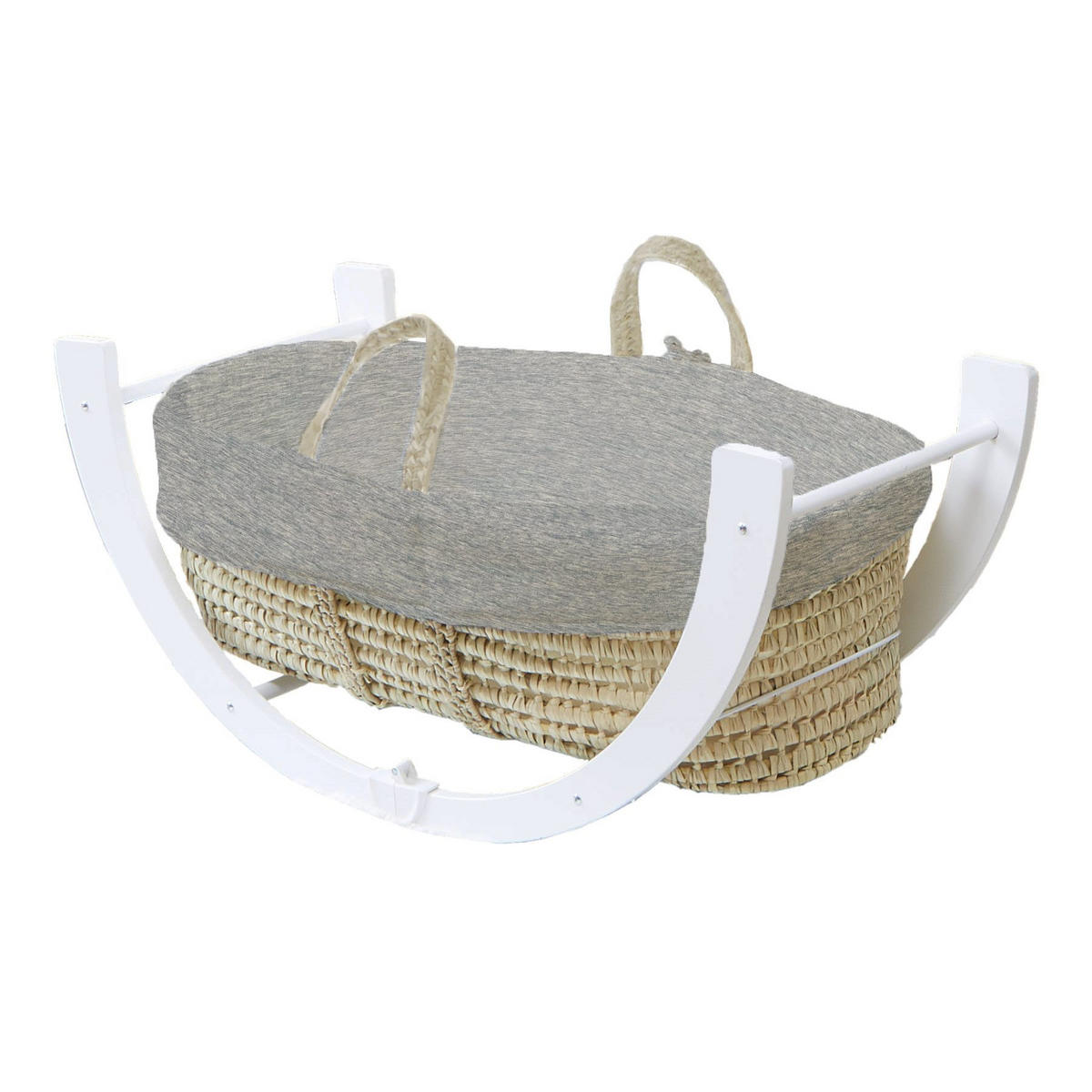 BABYTRAGEKORB Bio-Baumwolle grau - Hellgrau, Naturmaterialien (29/78cm) - Premiers Moments