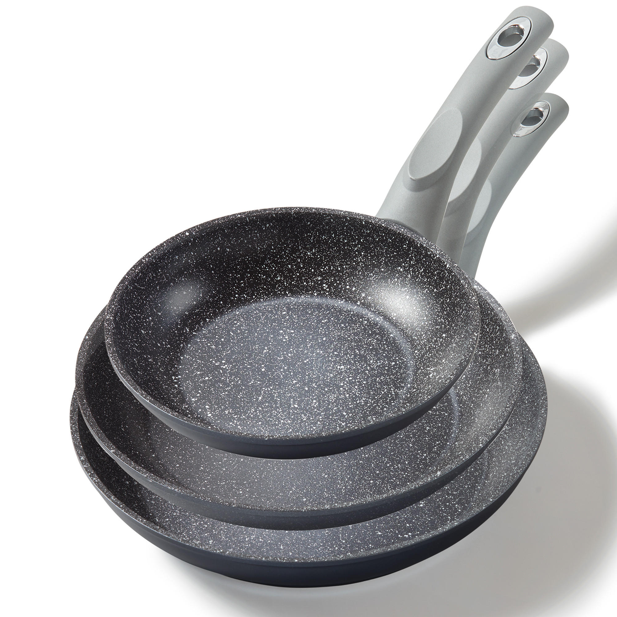 PFANNENSET 3 TEILIG - Grau, Metall - Stoneline