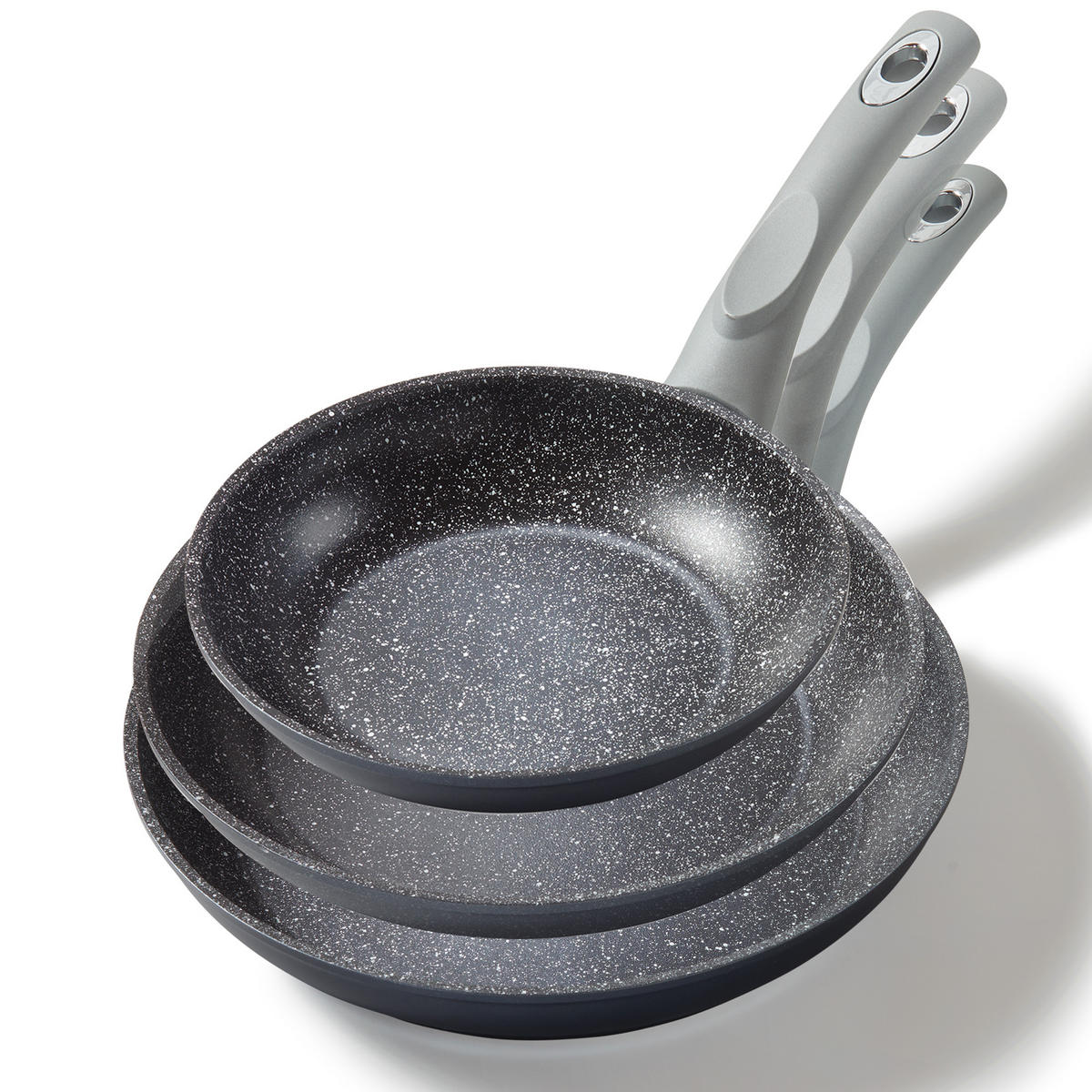 PFANNENSET 3 TEILIG - Grau, Metall - Stoneline