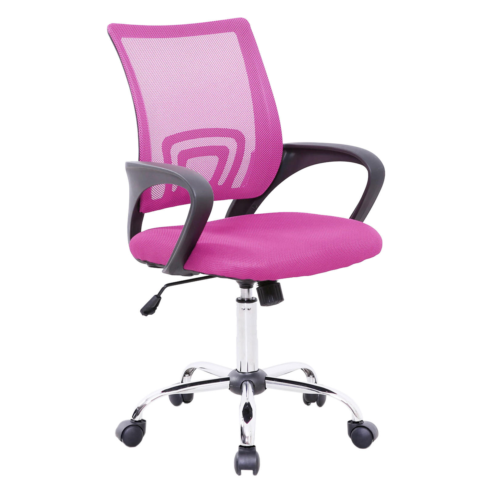 KINDERSCHREIBTISCHSTUHL CYDNEY Stoffbezug Pink - Pink/Schwarz, Textil (57/104/49cm) - SVITA