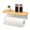 KÜCHENROLLENHALTER mit Bambusablage - Weiß, Metall (32/9.5/13cm) - eluno