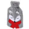 WÄRMFLASCHE Kuscheltier 26 cm - Rot/Grau, Textil (6/15/26cm) - Home Styling Collection