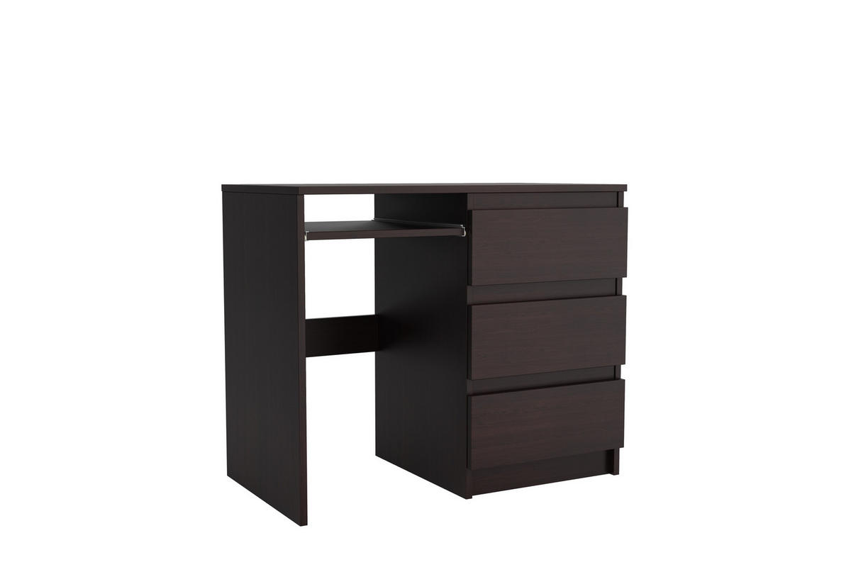 SCHREIBTISCH VALERIO 90x50x76 cm Bürotisch Computertisch, Wengefarben - Wengefarben, Holzwerkstoff (50/90/76cm) - MASSENO