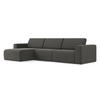 ECKSOFA Links Samt Stoff Grau - Dunkelgrau/Schwarz, Kunststoff/Textil (167/314cm) - Makamii