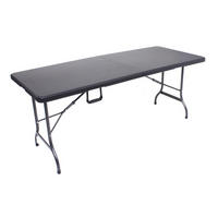 GARTENTISCH Melvin klappbar Rattan-Optik schwarz Klapptisch - Schwarz, Kunststoff (180/74/73cm) - DELUKE