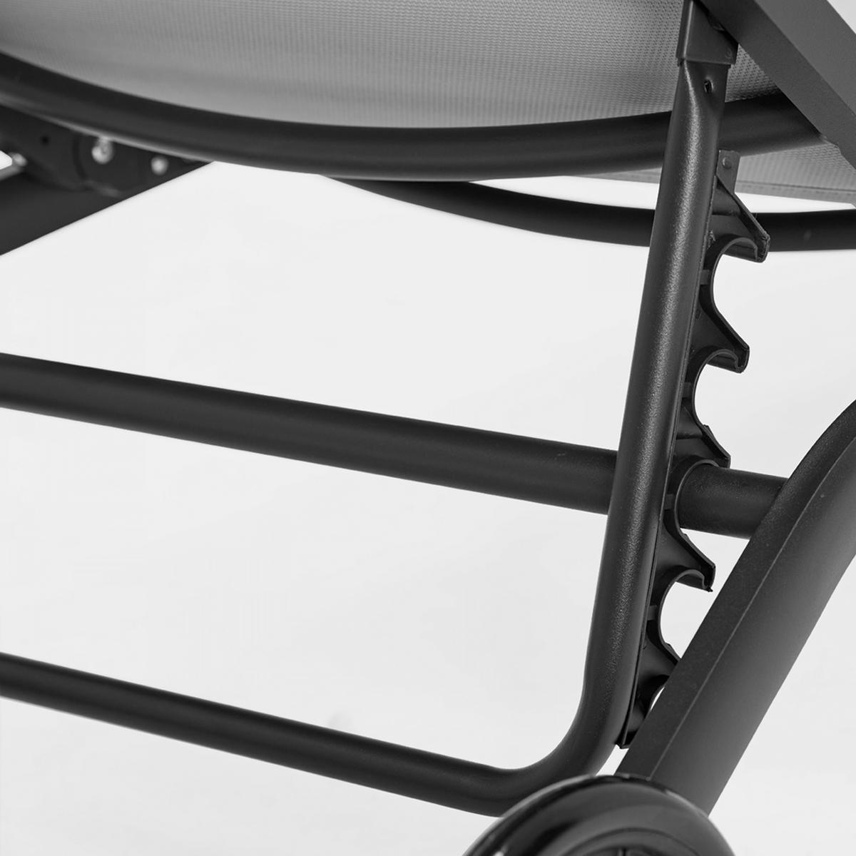 SONNENLIEGE 2-tlg., Grau - Grau, Metall (70/83/190cm) - Oviala