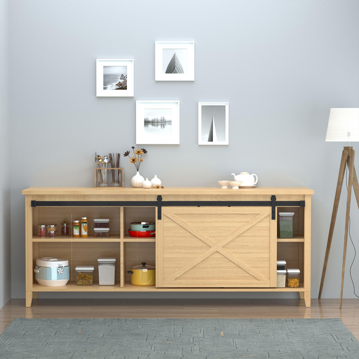 SCHIEBETÜRSYSTEM - Schwarz, Metall (0.4/18/200cm) - HOMCOM