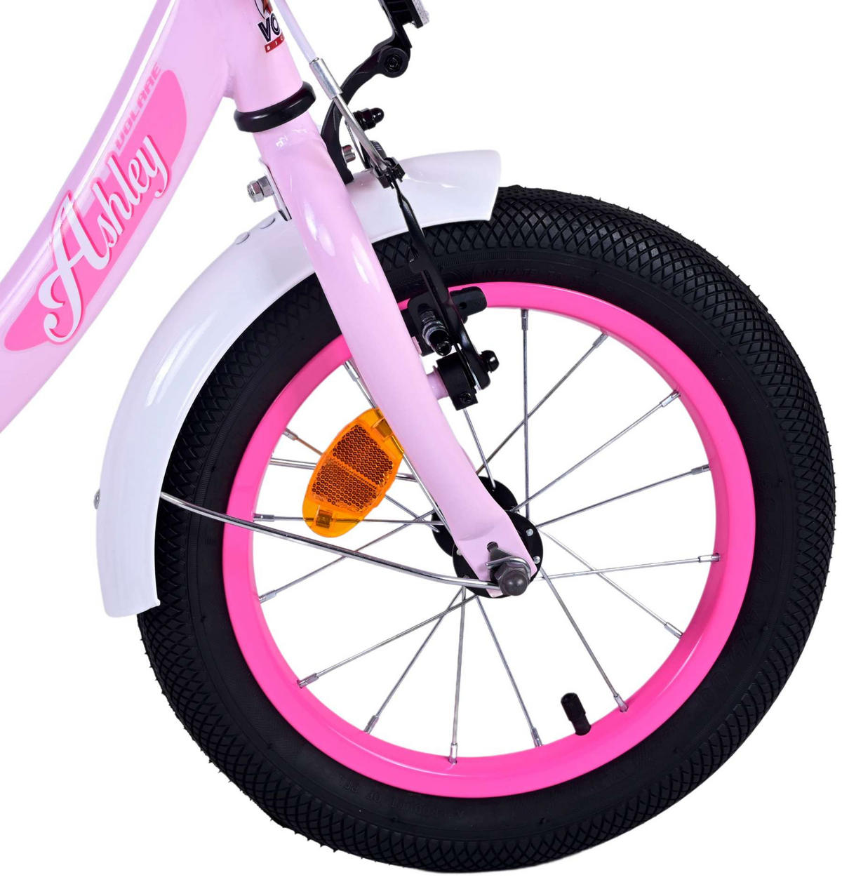 KINDERFAHRRAD Ashley - Mädchen - 14 Zoll - Rücktritt + Handbremse - Rosa - Hellrosa, Metall (46cm) - TPFSports