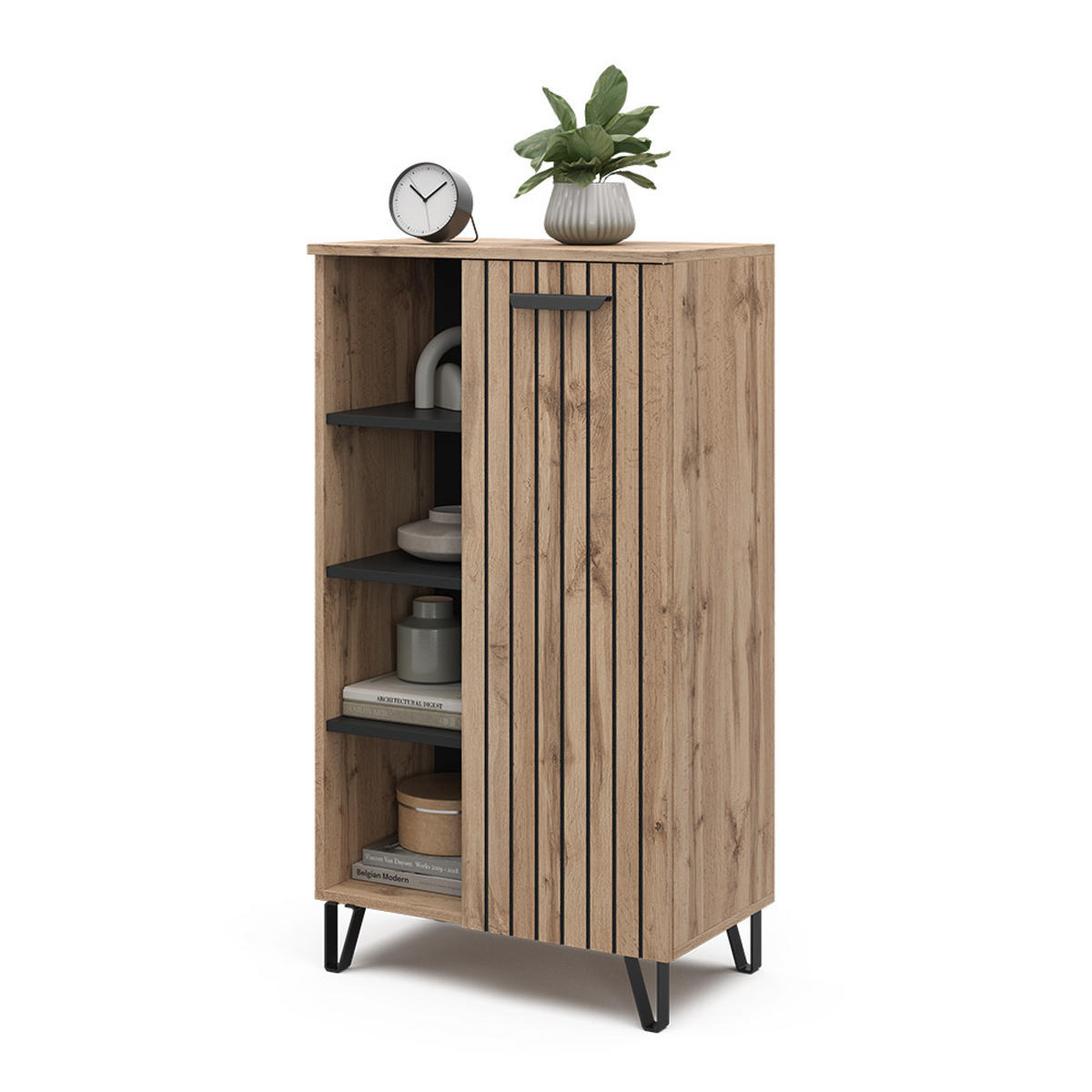 KOMMODE Amber Braun 60.2 x 110 cm mit 1 Tür - Braun, Holzwerkstoff (35/110/60.2cm) - Vicco