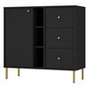 SIDEBOARD Oktio Schwarz-Graphit 100 cm - Goldfarben/Schwarz, Holzwerkstoff/Metall (100.2/95/40.8cm) - Selsey