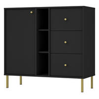 SIDEBOARD Oktio Schwarz-Graphit 100 cm - Goldfarben/Schwarz, Holzwerkstoff/Metall (100.2/95/40.8cm) - Selsey