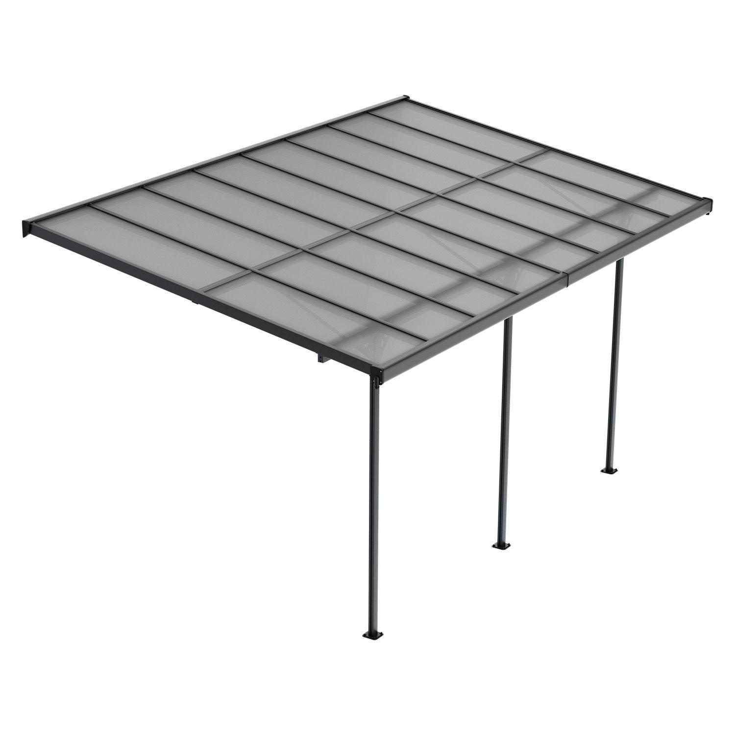TERRASSENDACH Borneo Aluminium 4,9x3m dunkelgrau - Dunkelgrau, Metall (495/300/300cm) - Juskys