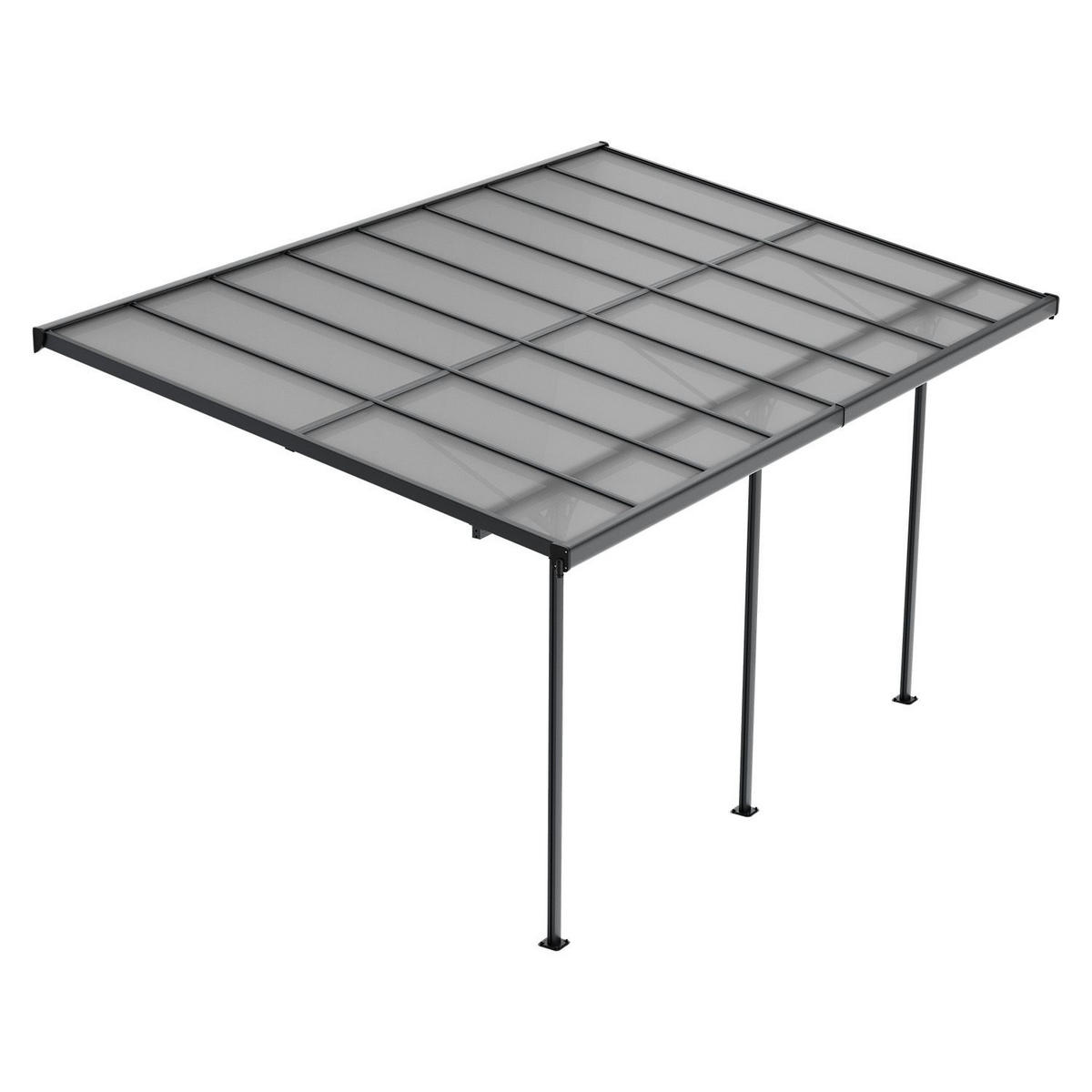 TERRASSENDACH Borneo Aluminium 4,9x3m dunkelgrau - Dunkelgrau, Metall (495/300/300cm) - Juskys