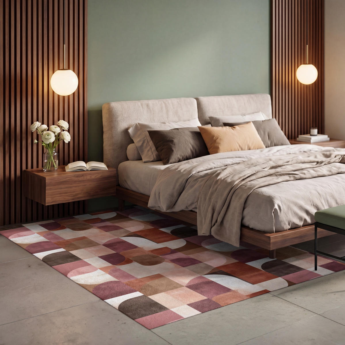 KOBERCE - Geometria - Moderné - Retro - 150x230 cm - viacfarebná, textil/plast (150/0.4cm) - OnlyWow